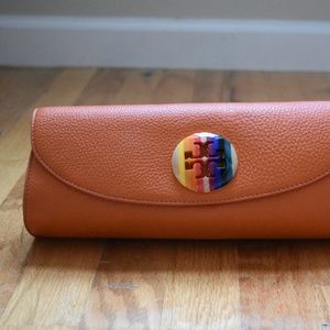 Brand New Leather Tory Burch Emma Clutch